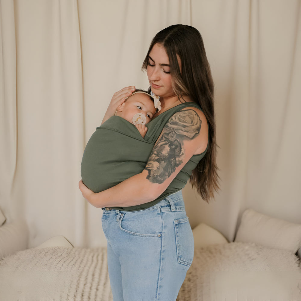 Baby Carrier Tee – Maglietta fascia porta bebè a mani libere stile wrap