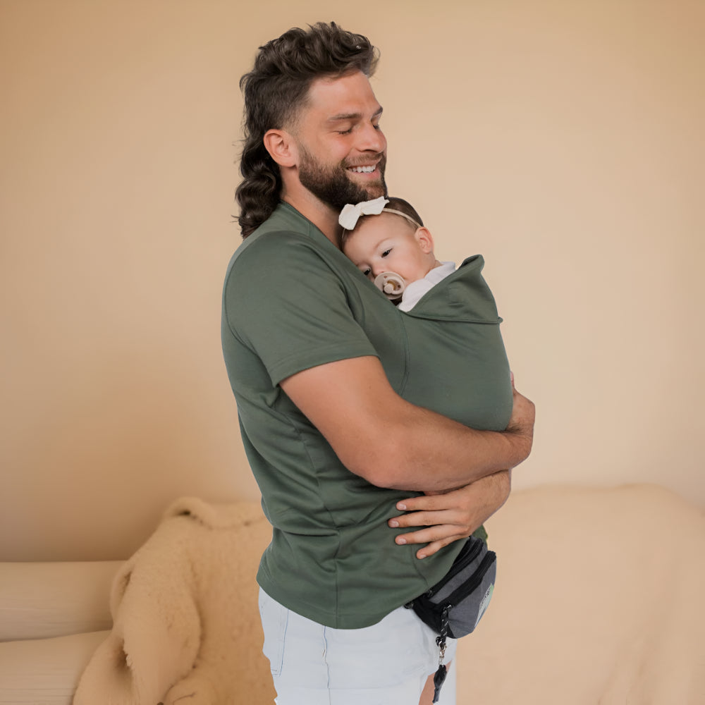 Baby Carrier Tee – Maglietta fascia porta bebè a mani libere stile wrap