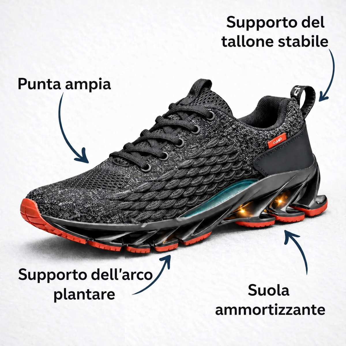 Sneakers ortopediche sportive da uomo con suola di supporto