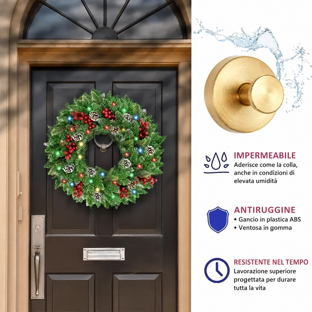Ganci con Ventosa a Forte Aderenza (Carico 5 kg) | Super Resistenti, Impermeabili e Rimovibili senza Danni