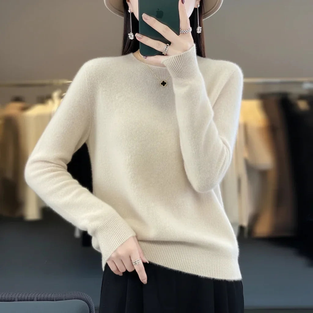 Maglione da donna caldo Rundhals Strickpullover invernale