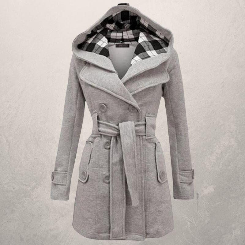 Cappotto con cintura e cappuccio per uno stile invernale accogliente