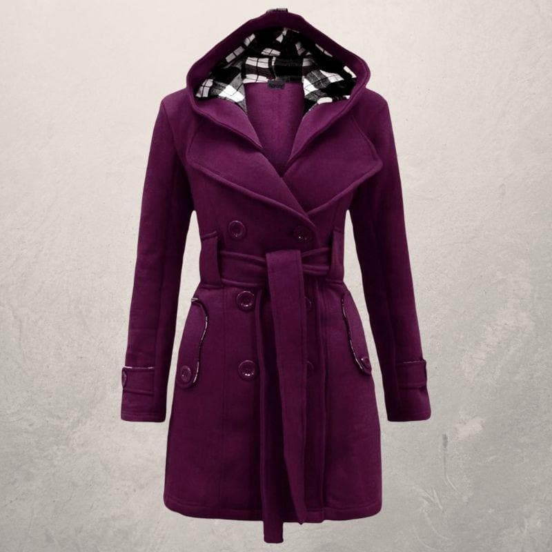 Cappotto con cintura e cappuccio per uno stile invernale accogliente