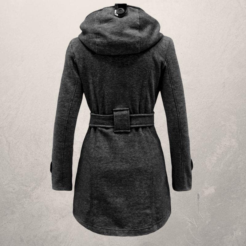 Cappotto con cintura e cappuccio per uno stile invernale accogliente