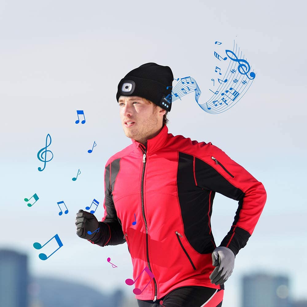 Berretto con luce Bluetooth Cuffia Wireless
