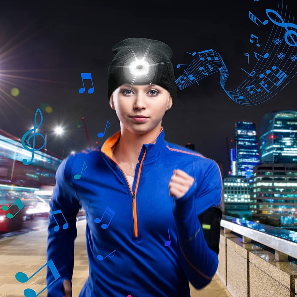 Berretto con luce Bluetooth Cuffia Wireless