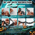 Decorazione da parete a LED pipistrello 3D | Rendi la tua casa il palcoscenico di Halloween più spettrale con illusioni volanti realistiche!