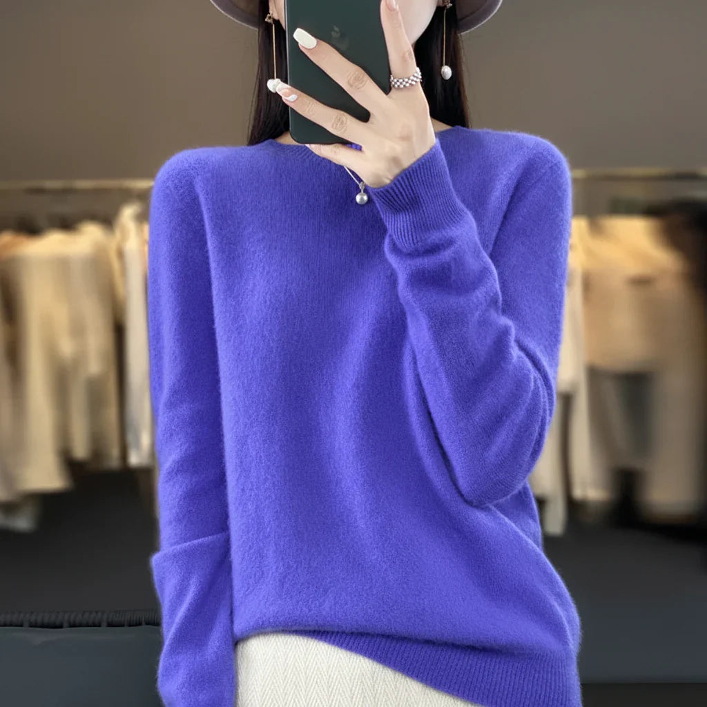 Maglione da donna caldo Rundhals Strickpullover invernale