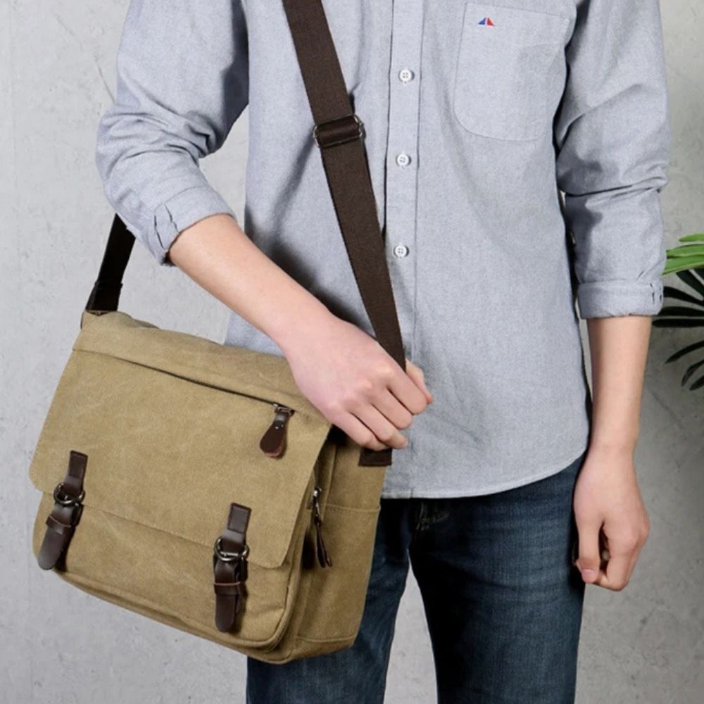 Borsa a tracolla messenger da uomo in tela