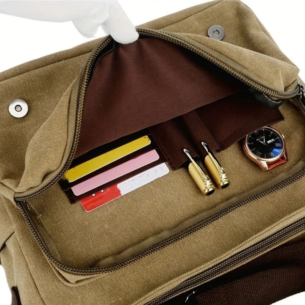 Borsa a tracolla messenger da uomo in tela