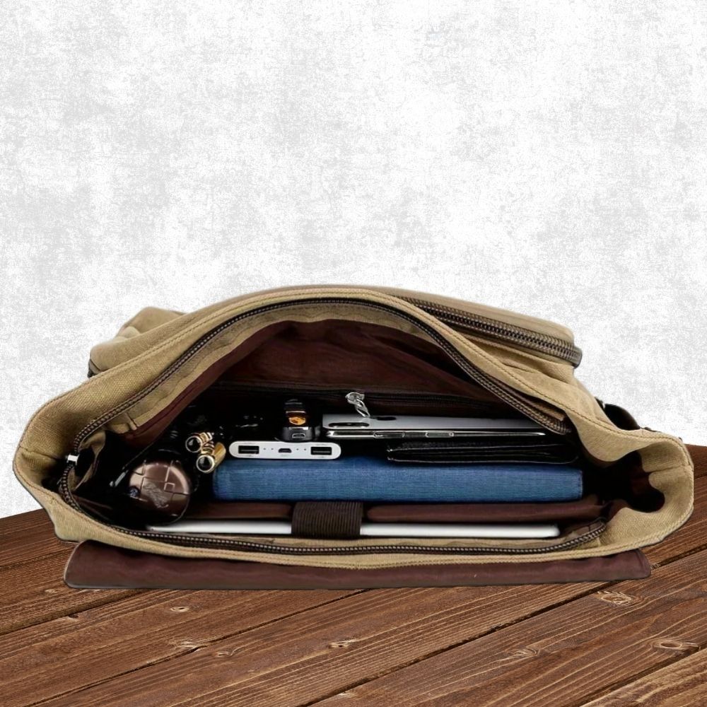 Borsa a tracolla messenger da uomo in tela
