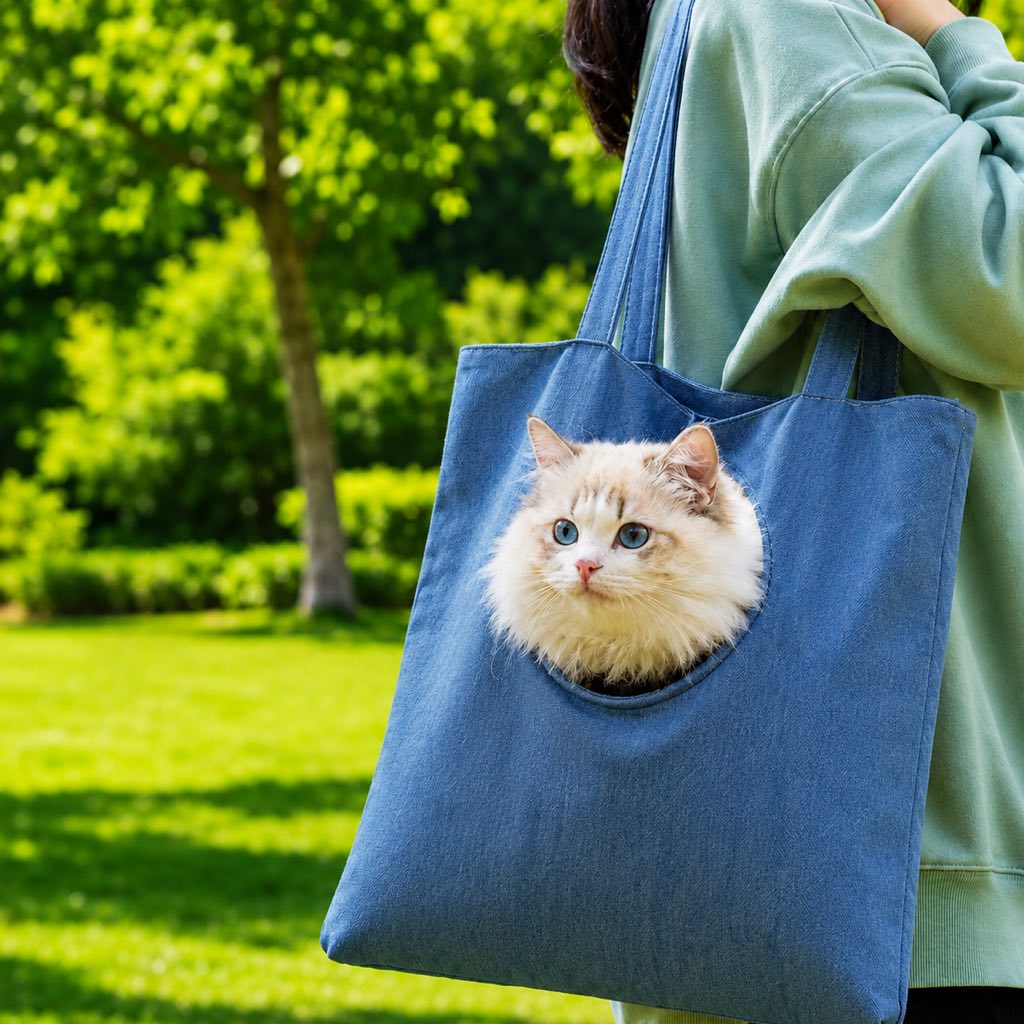 borsa trasportino aperta per gatti per passeggiate e visite dal veterinario - Borsa in canvas leggera per gatti e cani d