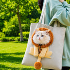 borsa trasportino aperta per gatti per passeggiate e visite dal veterinario - Borsa in canvas leggera per gatti e cani d