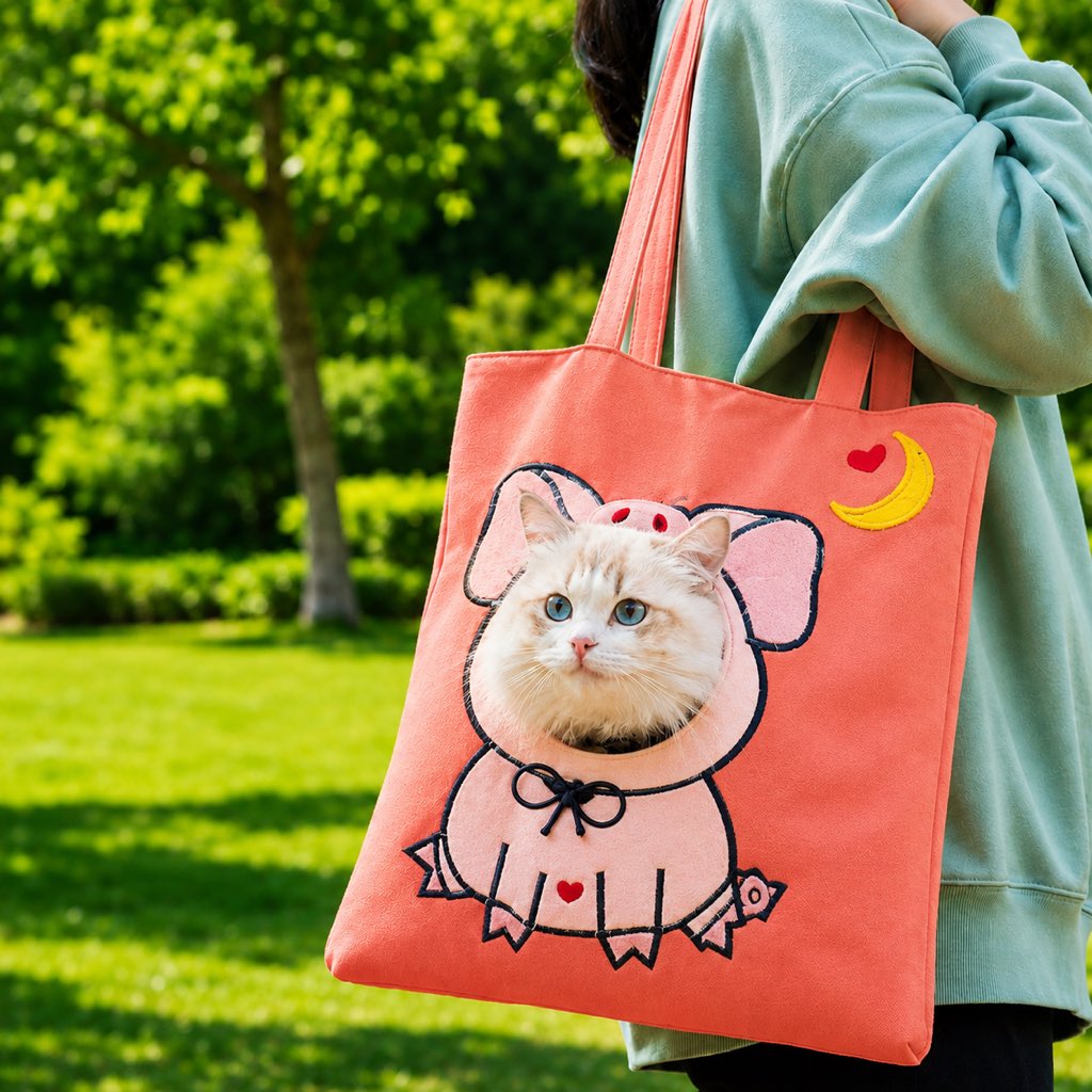 borsa trasportino aperta per gatti per passeggiate e visite dal veterinario - Borsa in canvas leggera per gatti e cani d