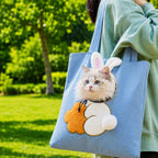 borsa trasportino aperta per gatti per passeggiate e visite dal veterinario - Borsa in canvas leggera per gatti e cani d