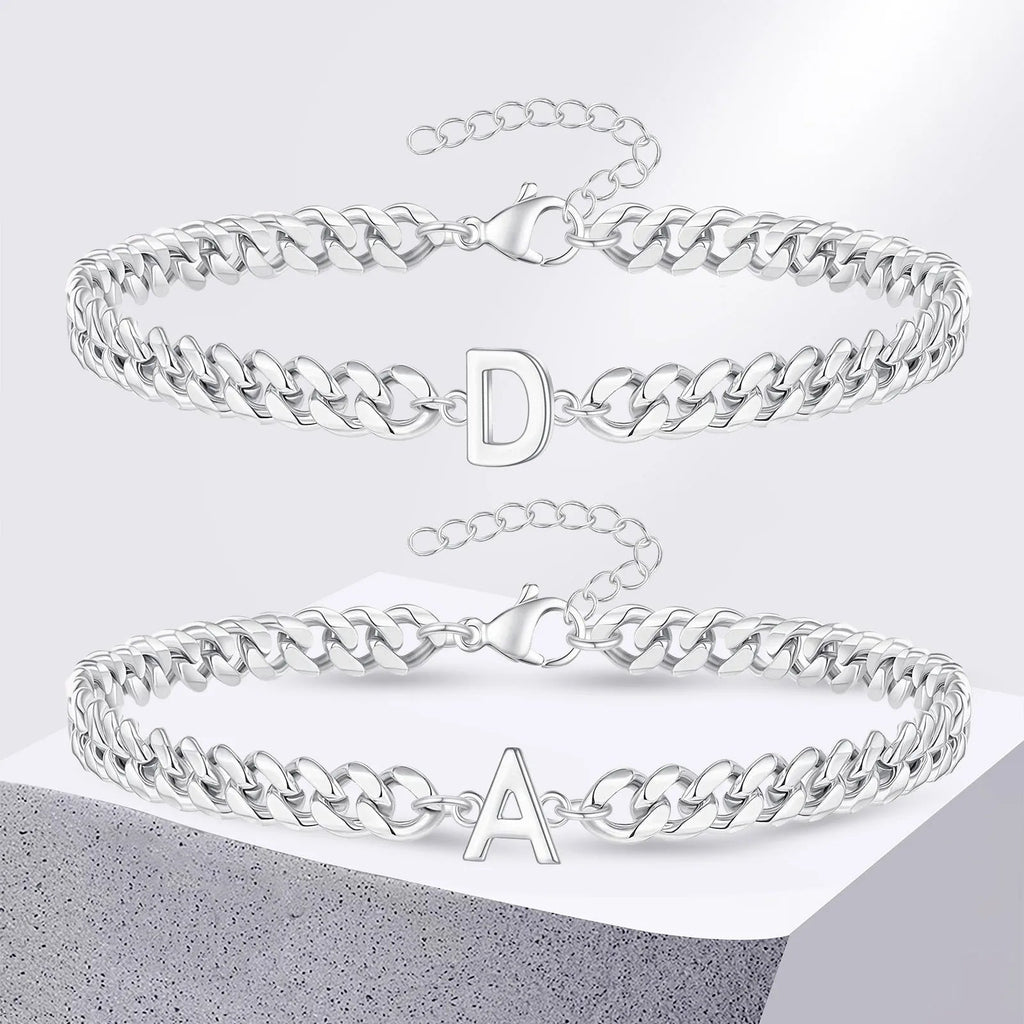 Bracciale Cuban con Iniziale per Coppie