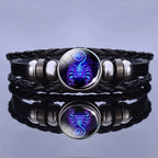 Bracciale in pelle con ciondolo astrologico