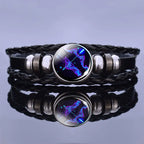 Bracciale in pelle con ciondolo astrologico