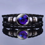 Bracciale in pelle con ciondolo astrologico