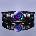 Bracciale in pelle con ciondolo astrologico