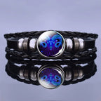 Bracciale in pelle con ciondolo astrologico