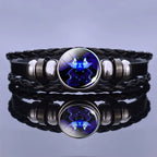 Bracciale in pelle con ciondolo astrologico