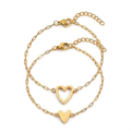 Bracciale regolabile con ciondolo a cuore abbinato per coppia