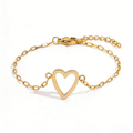 Bracciale regolabile con ciondolo a cuore abbinato per coppia