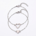Bracciale regolabile con ciondolo a cuore abbinato per coppia
