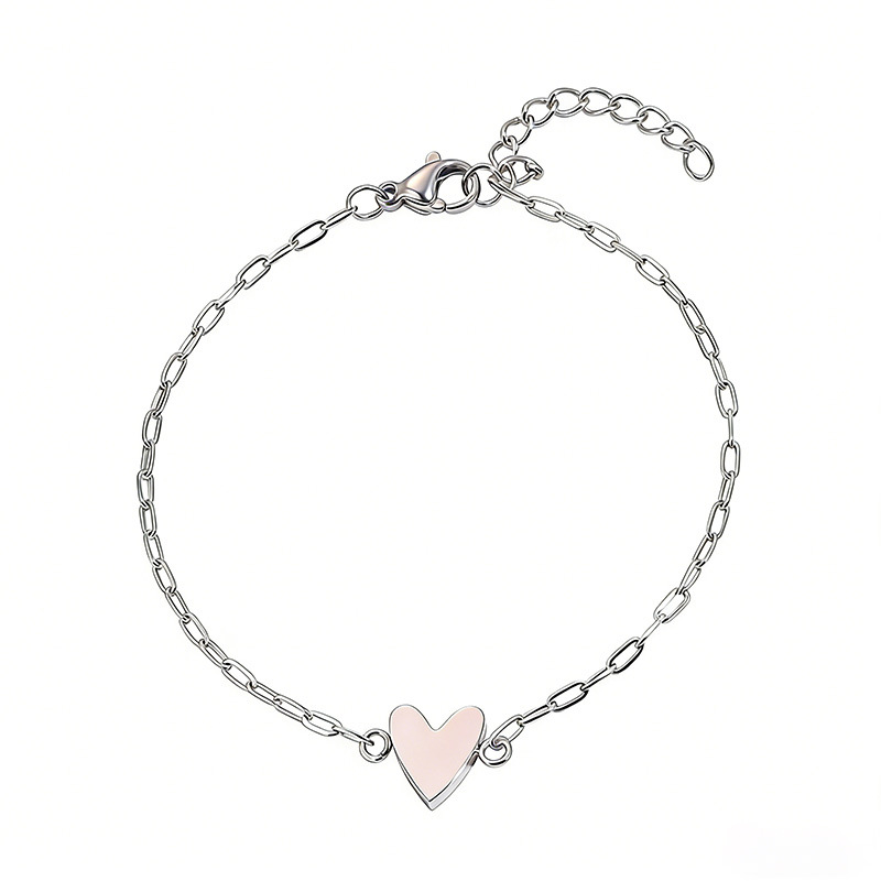 Bracciale regolabile con ciondolo a cuore abbinato per coppia