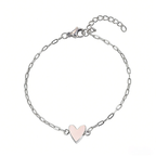 Bracciale regolabile con ciondolo a cuore abbinato per coppia