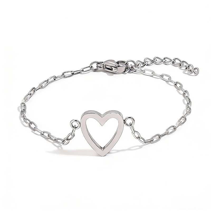 Bracciale regolabile con ciondolo a cuore abbinato per coppia