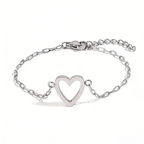 Bracciale regolabile con ciondolo a cuore abbinato per coppia