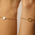 Bracciale regolabile con ciondolo a cuore abbinato per coppia