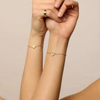 Bracciale regolabile con ciondolo a cuore abbinato per coppia