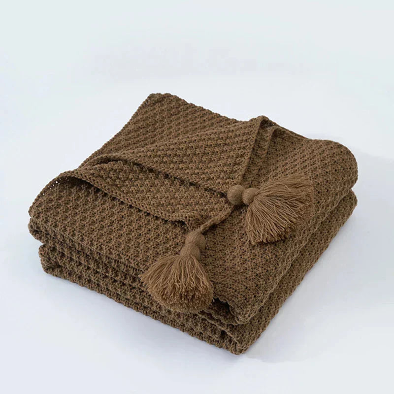 Coperta in lana ArcticHaven | Design scandinavo con nappe e palline | Caldo ed elegante