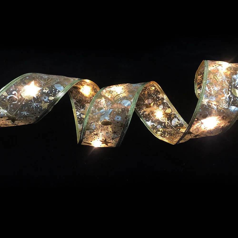 Luci a LED Decorazioni natalizie con nastro a doppio strato con stampa a caldo