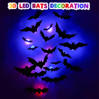 Decorazione da parete a LED pipistrello 3D | Rendi la tua casa il palcoscenico di Halloween più spettrale con illusioni volanti realistiche!