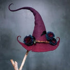 Decorazione artigianale di Viltwol Paars Rood Blauw Halloween Feest Kostuum Decoratie Vintage Accessorio