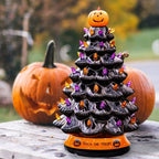 Albero di Natale con luci colorate di Halloween