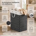 Lauva | Cesto portabiancheria impermeabile 75L | Cesto per bucato pieghevole in tessuto con manici