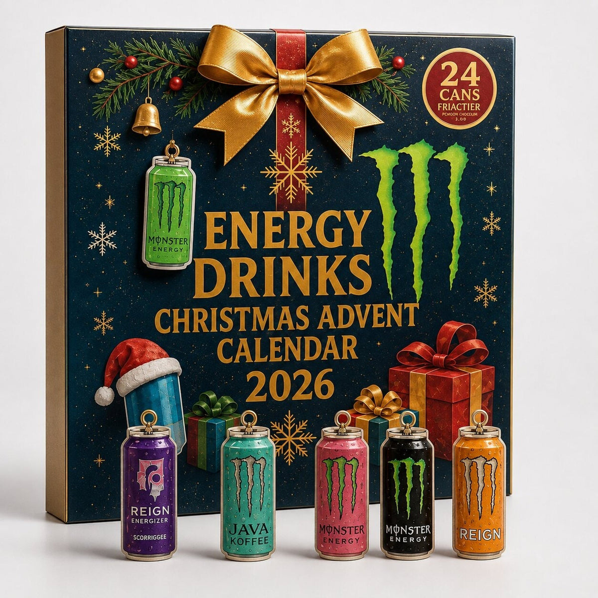 Calendario dell’Avvento Energy Drink, scatola conto alla rovescia di 24 giorni per Natale