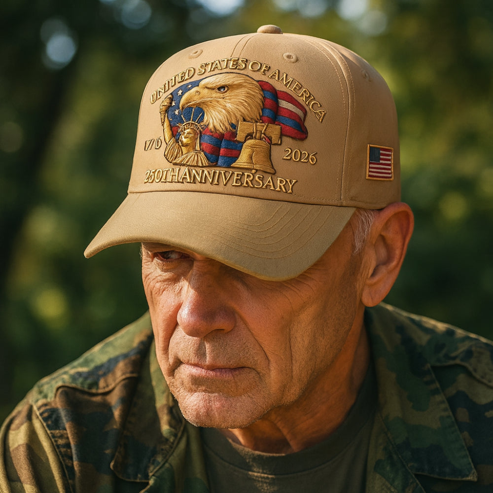 Cappellino da baseball da uomo con aquila patriottica, cappello per veterani del 250° anniversario