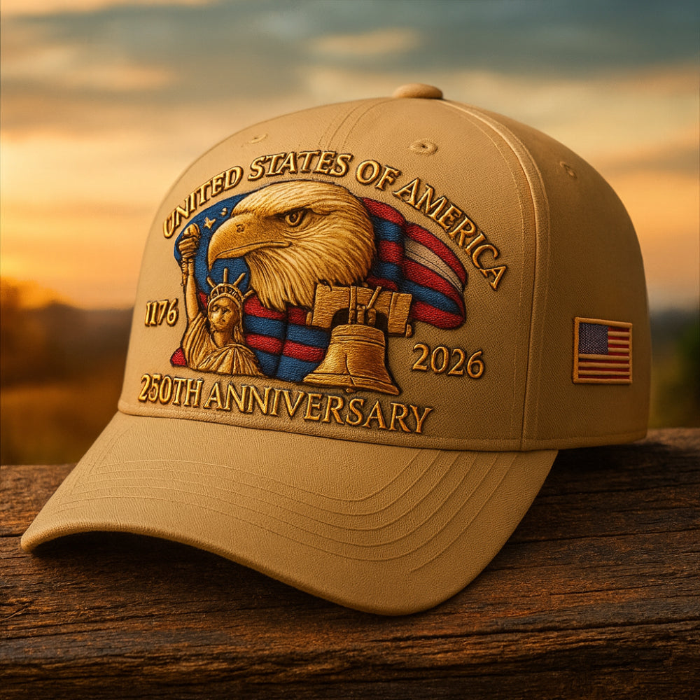 Cappellino da baseball da uomo con aquila patriottica, cappello per veterani del 250° anniversario