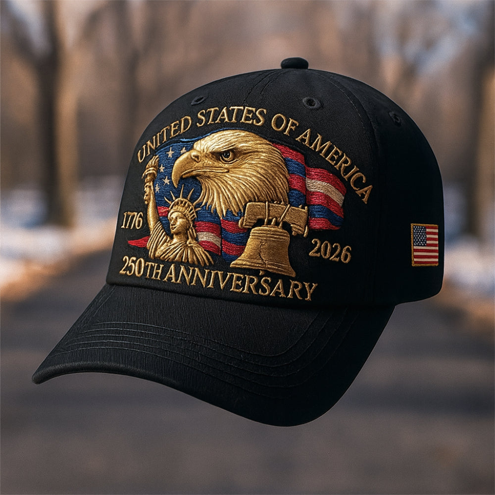 Cappellino da baseball da uomo con aquila patriottica, cappello per veterani del 250° anniversario
