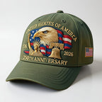 Cappellino da baseball da uomo per veterani con aquila ricamata