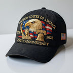 Cappellino da baseball da uomo per veterani con aquila ricamata