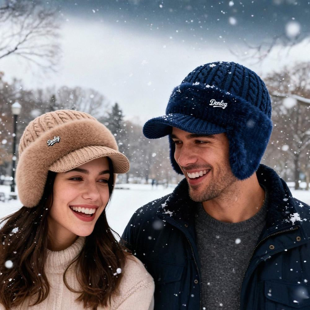 Cappello invernale Trapper con paraorecchie lavorato a maglia