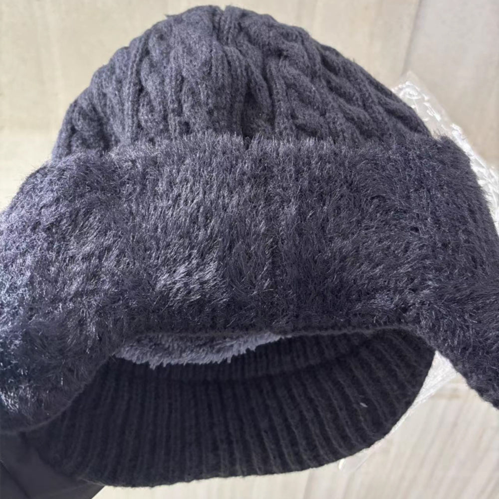Cappello invernale Trapper con paraorecchie lavorato a maglia