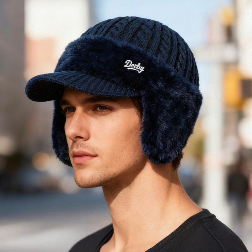 Cappello invernale Trapper con paraorecchie lavorato a maglia